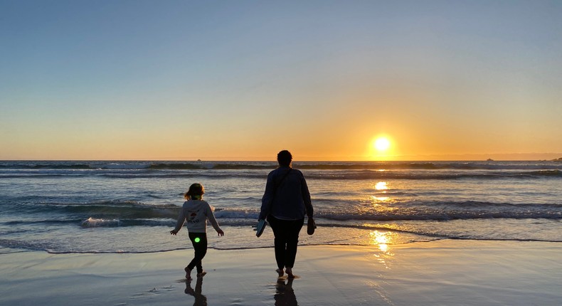 Alison Meyer with her daughter on the beach.Courtesy of Alison Meyer