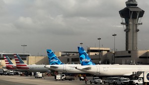 The incident occurred on a JetBlue flight last month.PATRICK T. FALLON/AFP via Getty Images